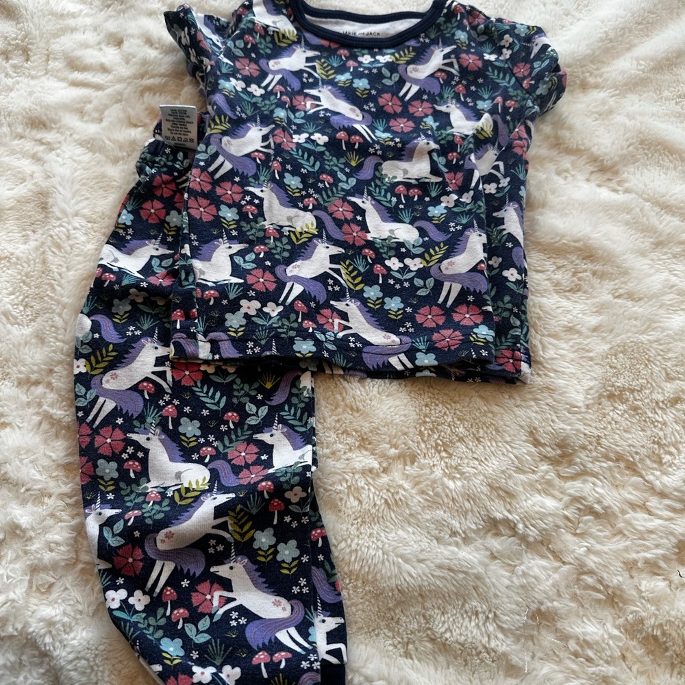 Jamie and Jack Unicorn Print toddler Pajamas